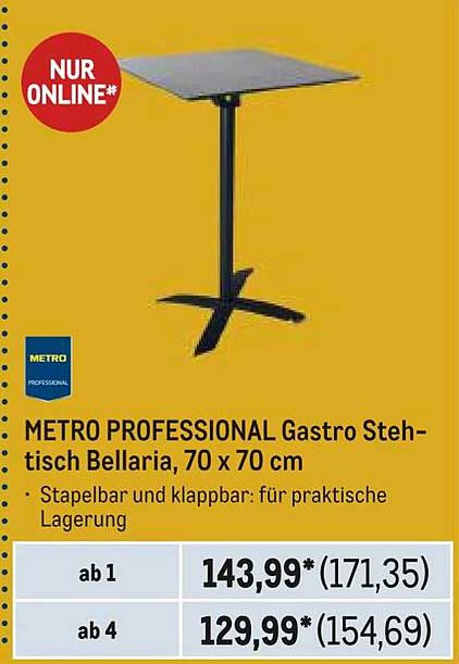 METRO PROFESSIONAL Gastro Stehtisch Bellaria, 70 x 70 cm