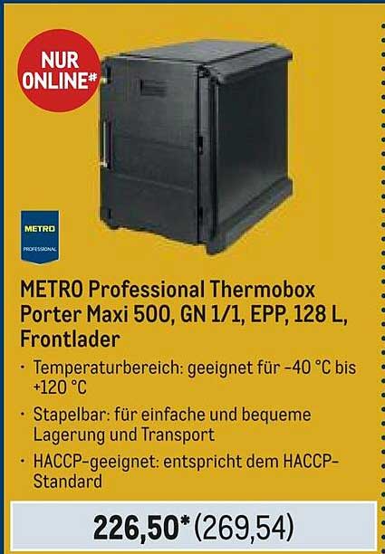 METRO Professional Thermobox Porter Maxi 500, GN 1/1, EPP, 128 L, Frontlader