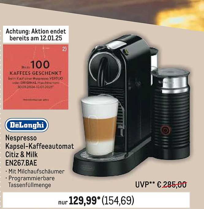 Nespresso Kapsel-Kaffeeautomat Citiz & Milk EN267.BAE