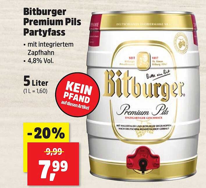 Bitburger Premium Pils Partyfass