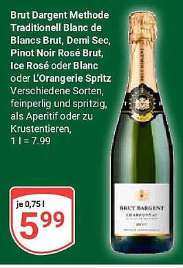 Brut Dargent Methode Traditionell Blanc de Blancs Brut