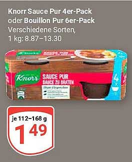 Knorr Sauce Pur 4er-Pack oder Bouillon Pur 6er-Pack