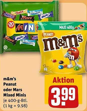 m&m’s Peanut oder Mars Mixed Minis