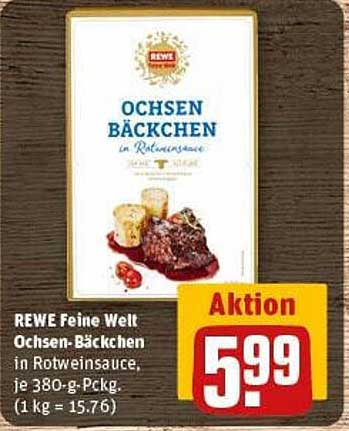 REWE Feine Welt Ochsen-Bäckchen in Rotweinsauce