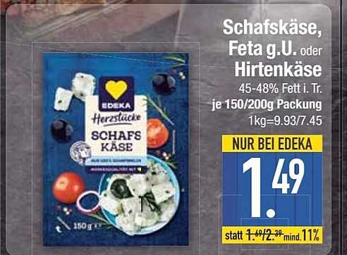 Schafskäse, Feta g.U. oder Hirtenkäse