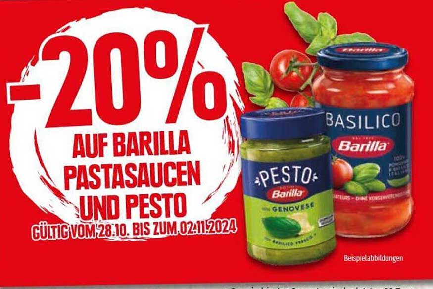 -20% AUF BARILLA PASTASAUCE UND PESTO