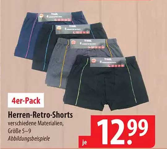 4er-Pack Herren-Retro-Shorts