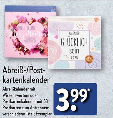 Abreiß-/Postkartenkalender