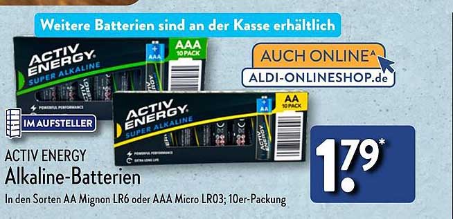 ACTIV ENERGY Alkaline-Batterien