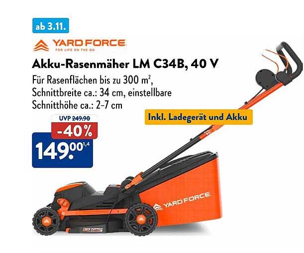 Akku-Rasenmäher LM C34B, 40 V