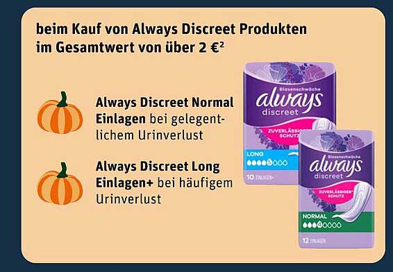 Always Discreet Normal Einlagen  
Always Discreet Long Einlagen+