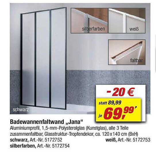 Badewannenfaltwand „Jana“