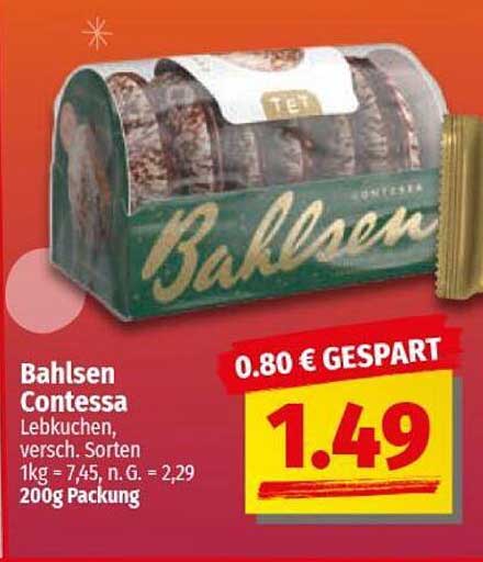 Bahlsen Contessa Lebkuchen, versch. Sorten