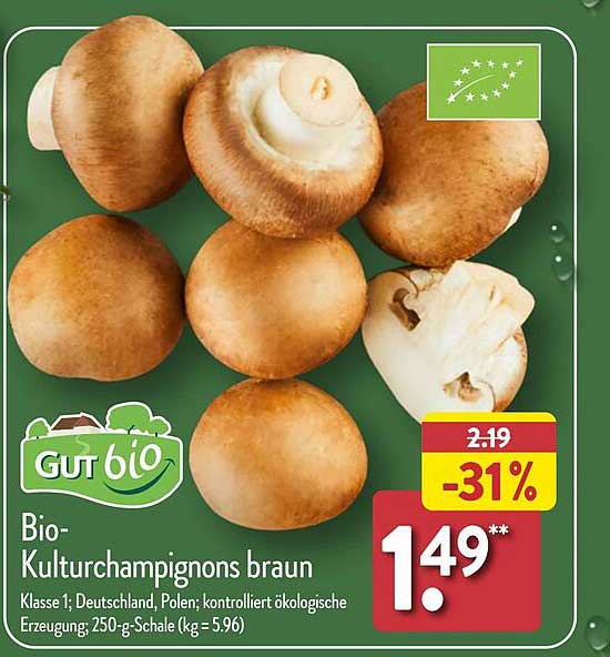 Bio-Kulturchampignons braun