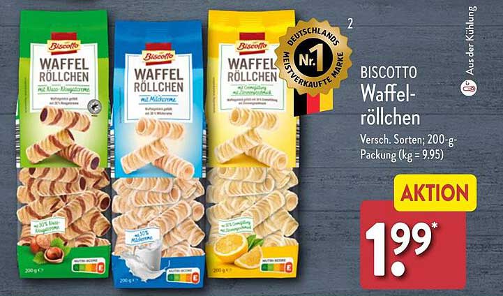 BISCOTTO Waffelröllchen