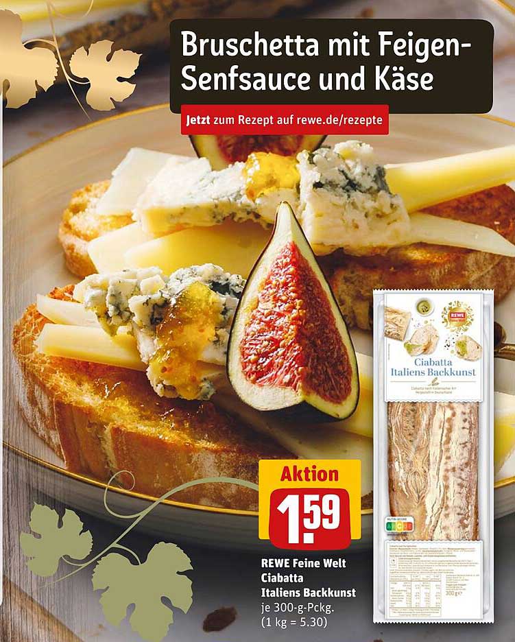 Bruschetta mit Feigen-Senfsauce und Käse