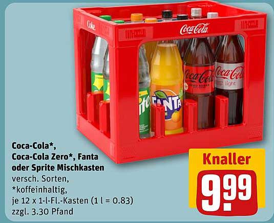 Coca-Cola*, Coca-Cola Zero*, Fanta oder Sprite Mischkasten