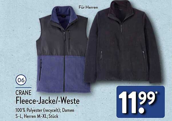 CRANE Fleece-Jacke/-Weste