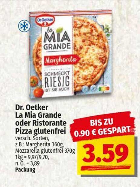 Dr. Oetker La Mia Grande Margherita Pizza glutenfrei