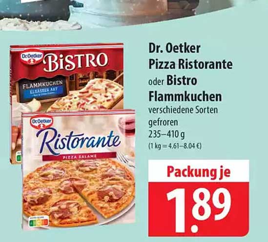 Dr. Oetker Pizza Ristorante oder Bistro Flammkuchen