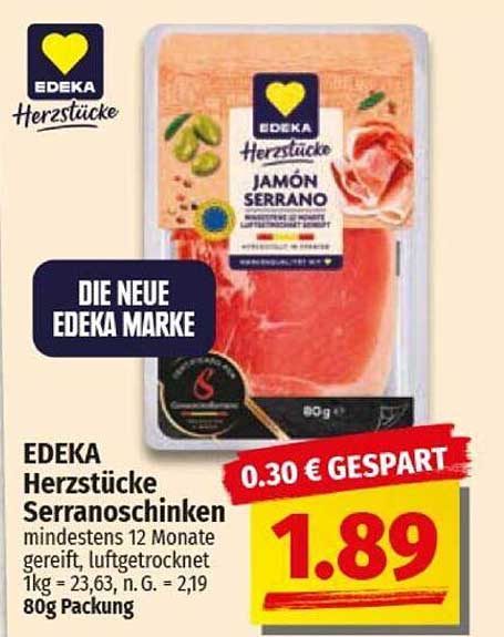 EDEKA Herzstücke Serranoschinken