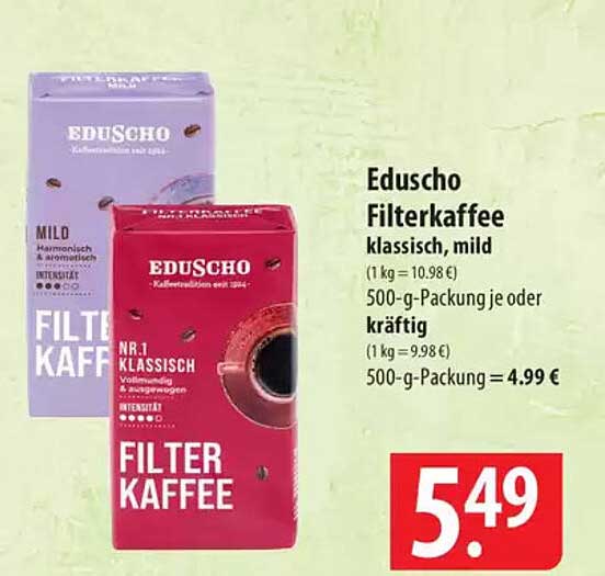 Eduscho Filterkaffee klassisch, mild