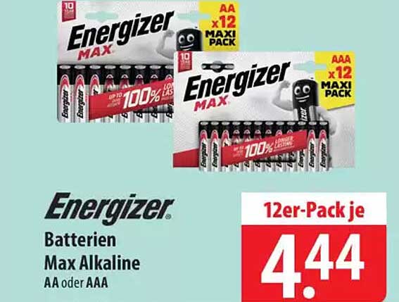 Energizer Batterien Max Alkaline