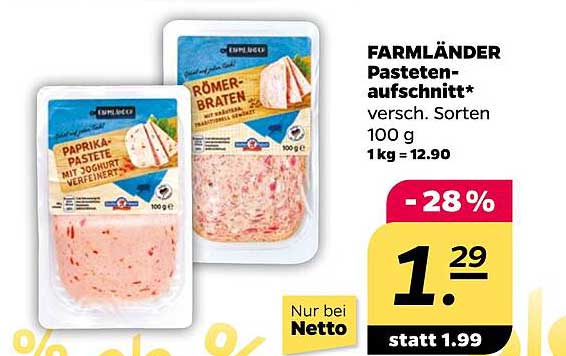 FARMLÄNDER Pastetenaufschnitt