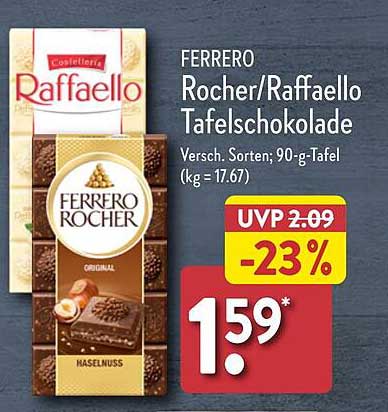 FERRERO Rocher/Raffaello Tafelschokolade