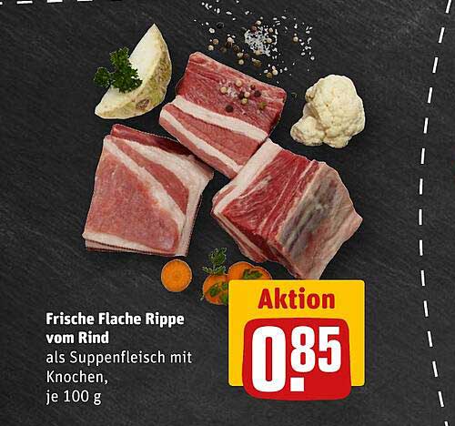 Frische Flache Rippe vom Rind