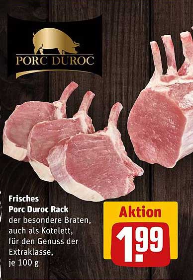 Frisches Porc Duroc Rack