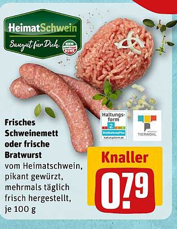 Frisches Schweinemett oder frische Bratwurst