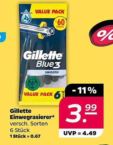 Gillette Blue3 Einwegrasierer* 6 Stück