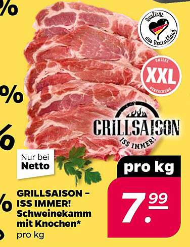 GRILLSAISON - ISS IMMER! Schweinekamm mit Knochen*