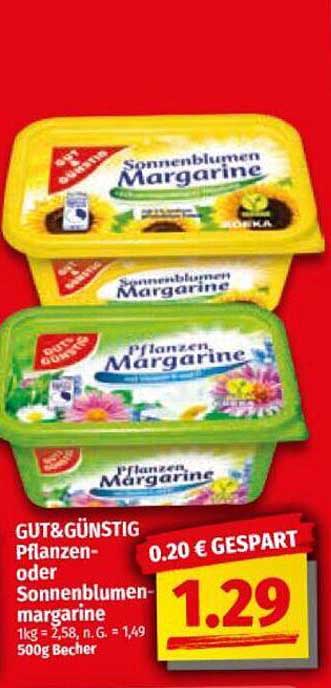 GUT&GÜNSTIG Pflanzen- oder Sonnenblumenmargarine