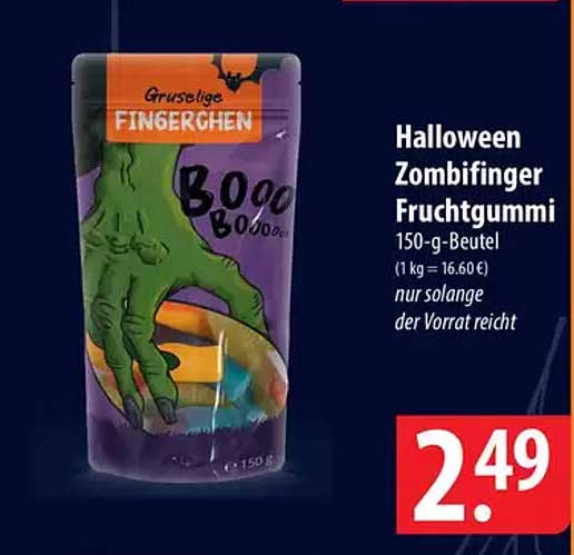 Halloween Zombifinger Fruchtgummi