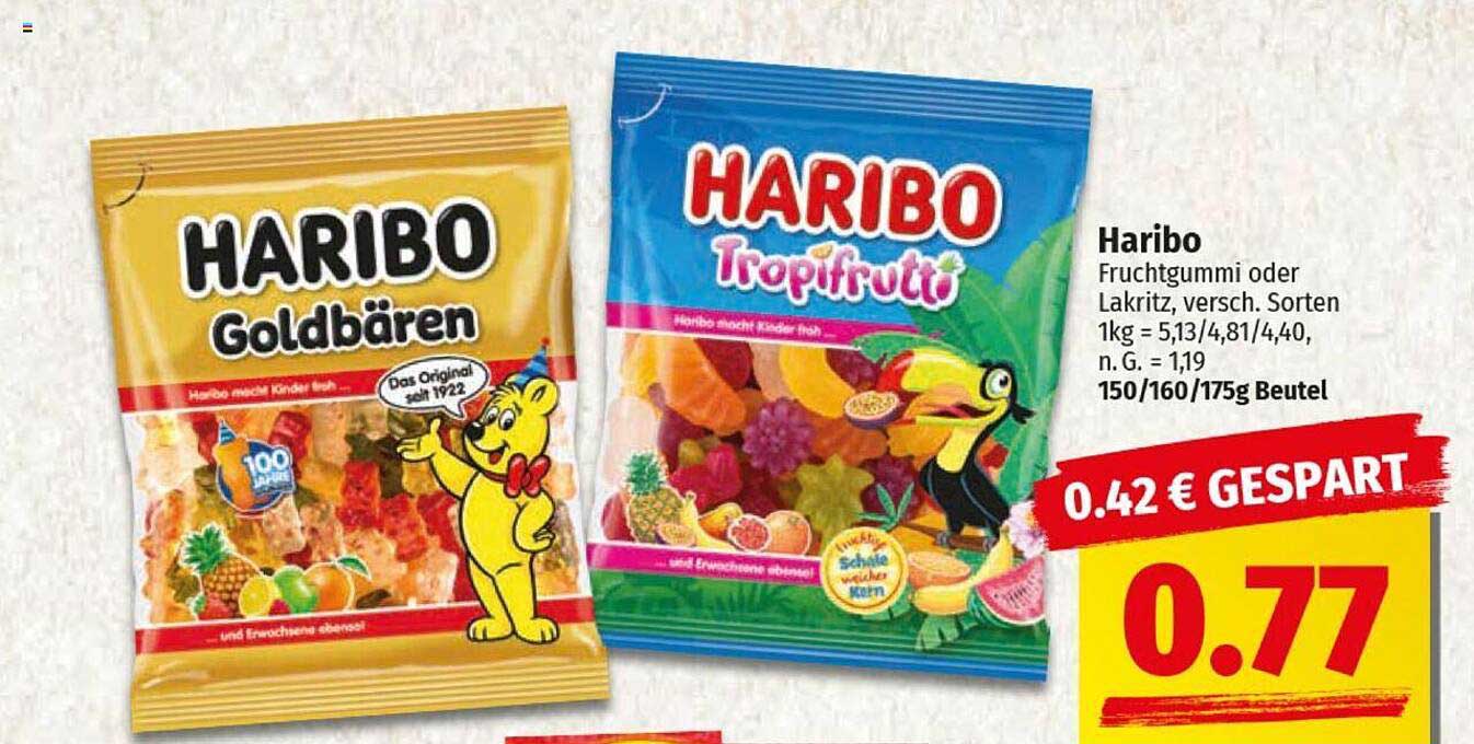 HARIBO Goldbären  
HARIBO Tropifrutti