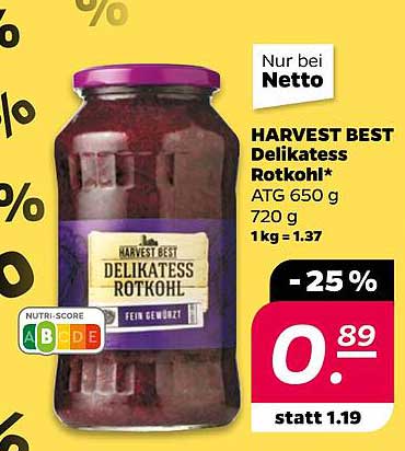 HARVEST BEST Delikatess Rotkohl*