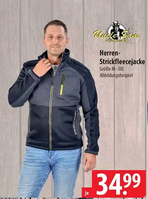 Herren-Strickfleecejacke