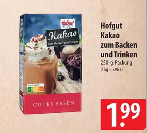 Hofgut Kakao zum Backen und Trinken