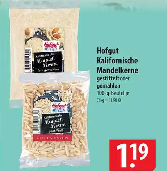 Hofgut Kalifornische Mandelkerne