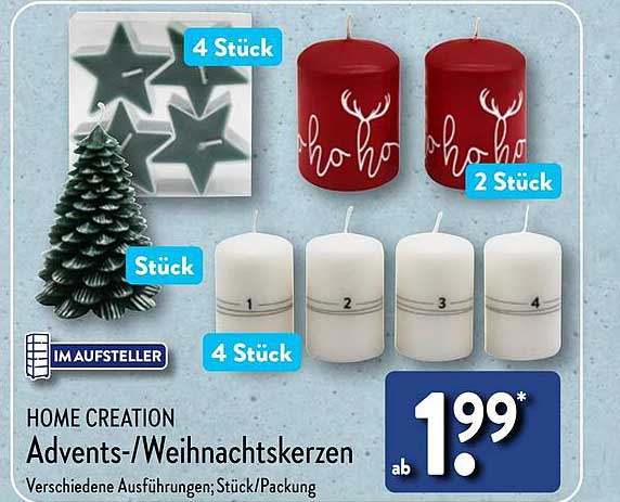 HOME CREATION Advents-/Weihnachtskerzen