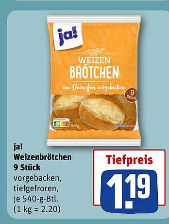 ja! Weizenbrötchen 9 Stück