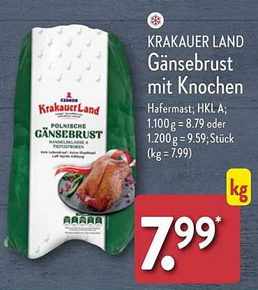 KRAKAUER LAND Gänsebrust mit Knochen