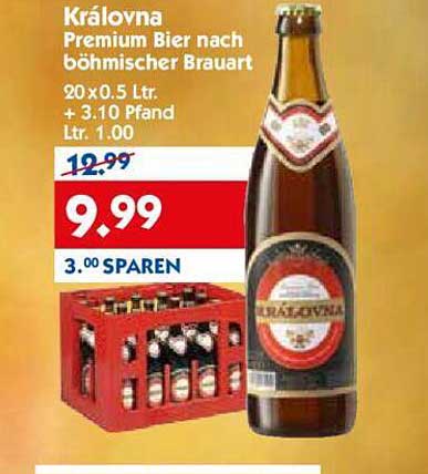 Královna Premium Bier nach böhmischer Brauart