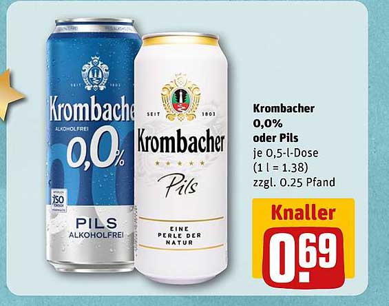 Krombacher 0,0% oder Pils