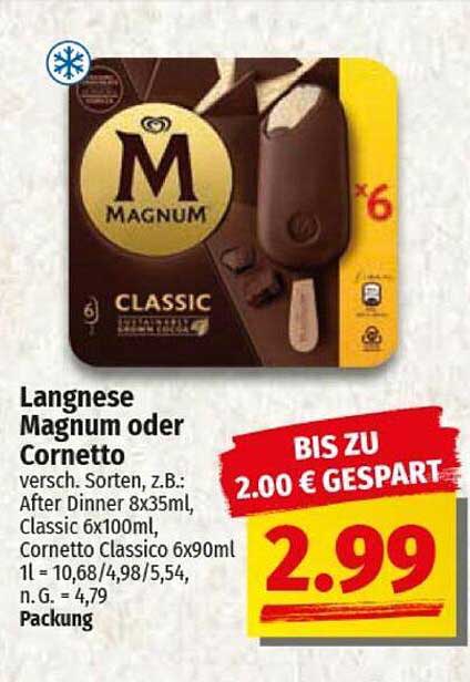 Langnese Magnum oder Cornetto