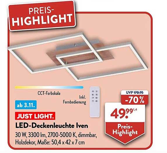 LED-Deckenleuchte Iven