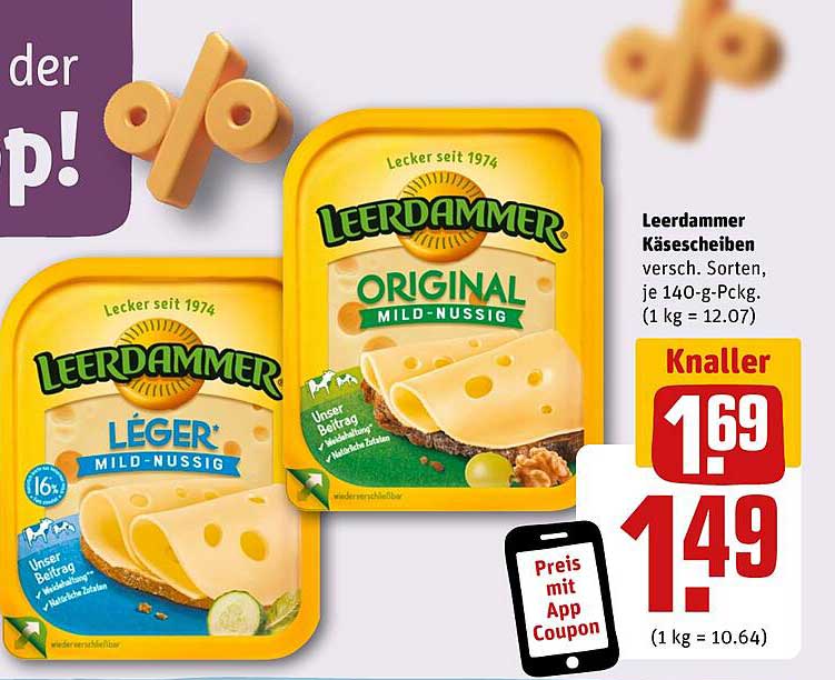 Leerdammer Käse scheiben