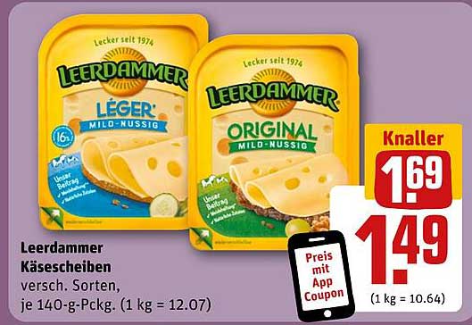 Leerdammer Käse scheiben